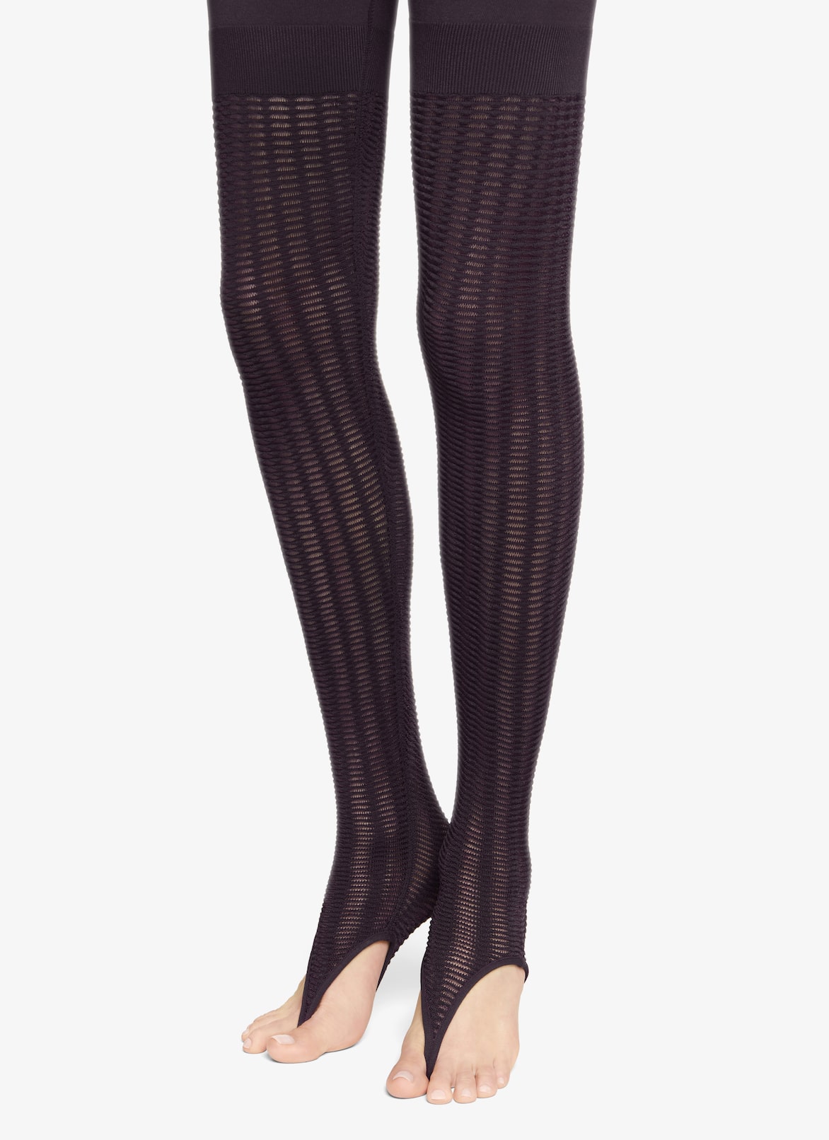 OPEN LACE LEGGINGS ALAÏA AUBERGINE OPEN LACE LEGGINGS